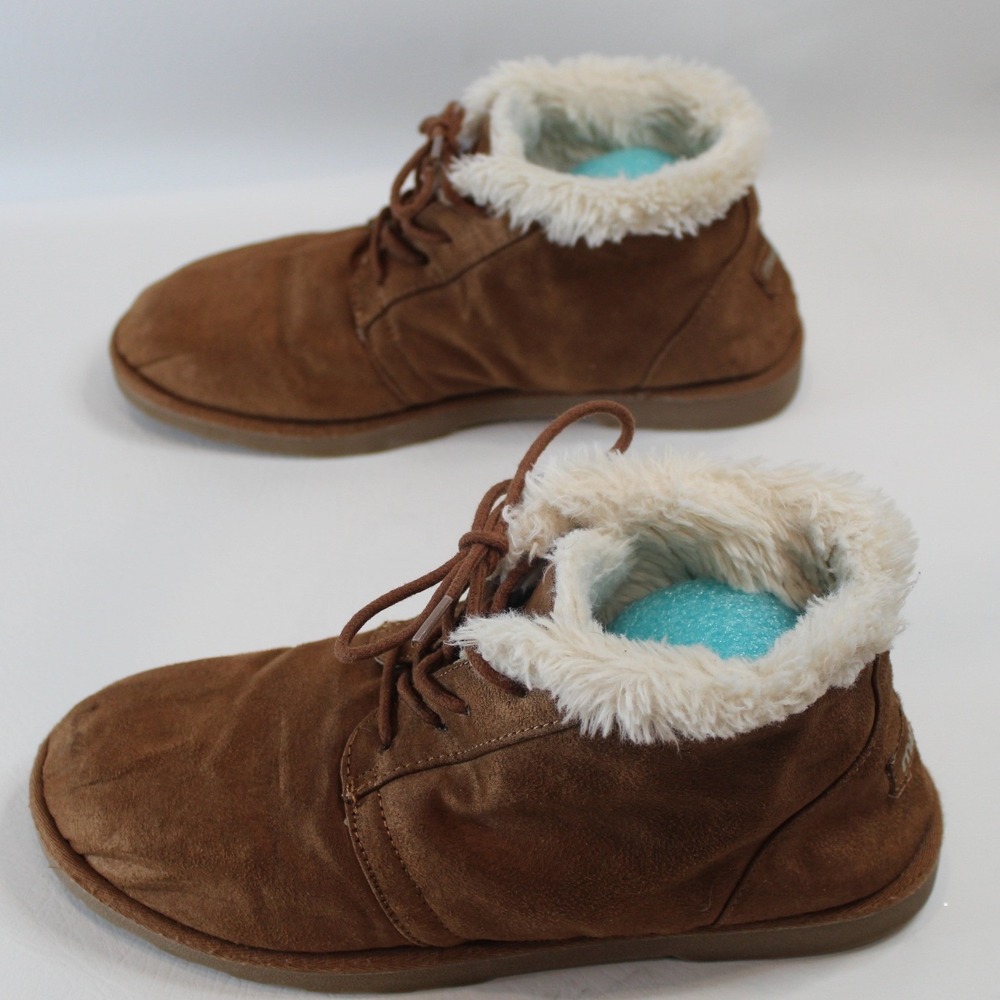 Makalu Brown Suede Lace Up Faux Fur Lined Chukka Boots Women's 10M